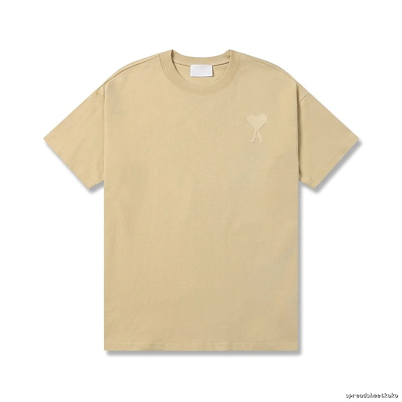 AMI Love Minimalist Style Beige T-shirt