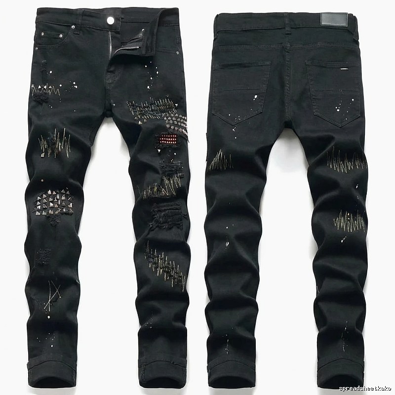AMIRI Ripped Trendy Black Pants
