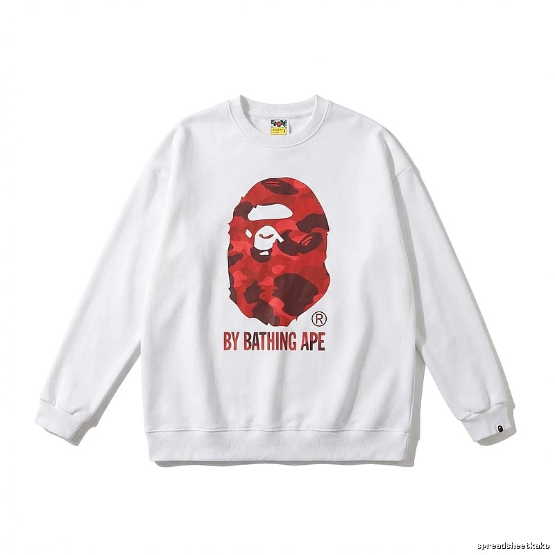 Bape camouflage-style white sweatshirt