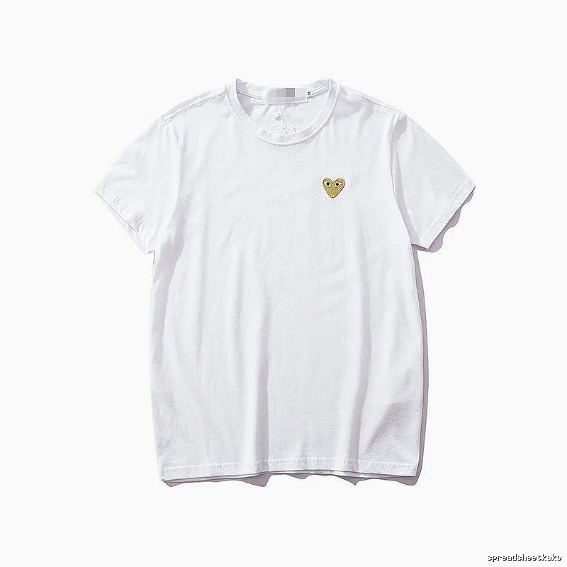 Comme des Garcons PLAY 2021-53 White Style 2153 Heart Logo T-Shirt Commuter Look