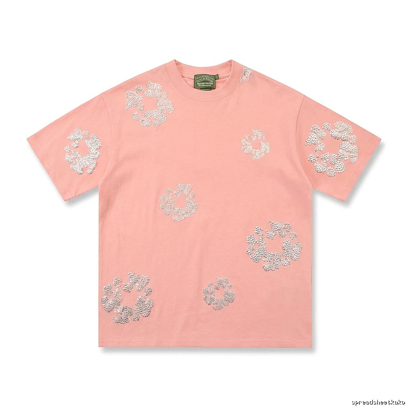 DENIM TEARS Pink Trendy Short-sleeve