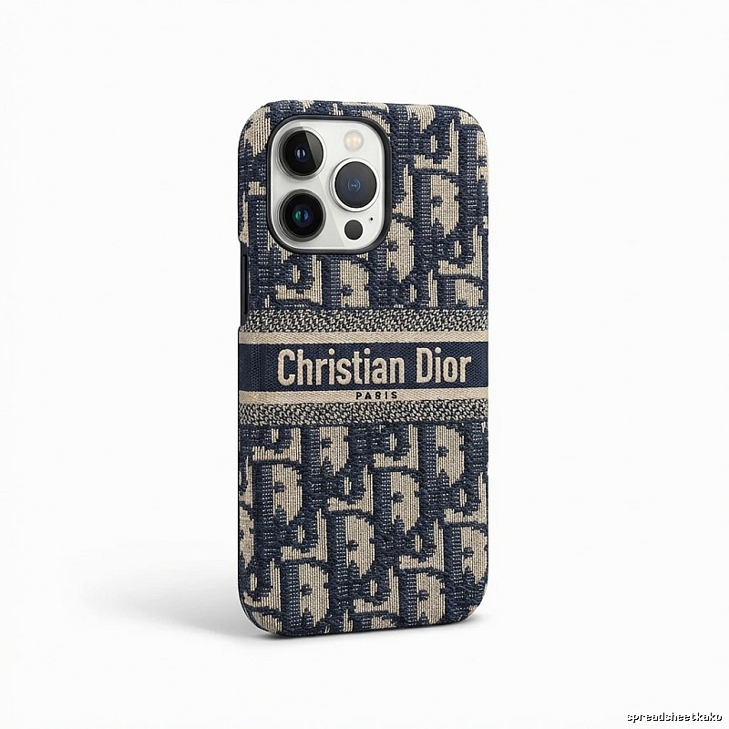 Dior Monogram Dark Blue Phone Case