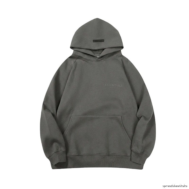 ESSENTIALS minimalist style grey hoodie
