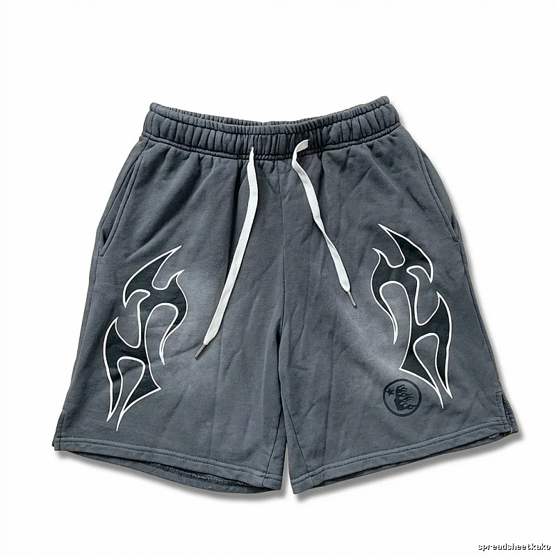 Hellstar Flame Wind Grey Shorts