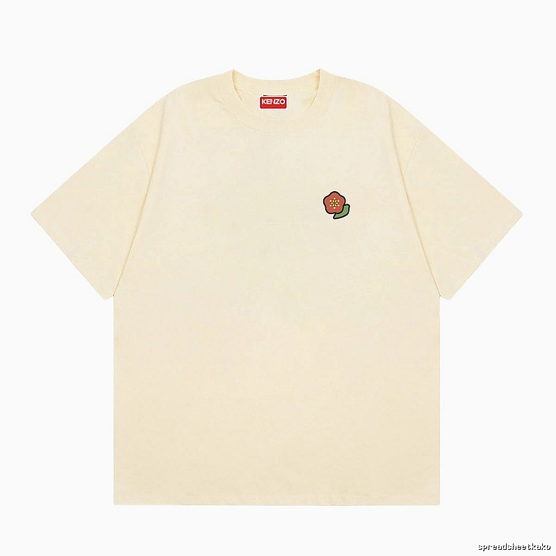 KENZO Embroidered Little Flower Casual Style Off-white T-shirt