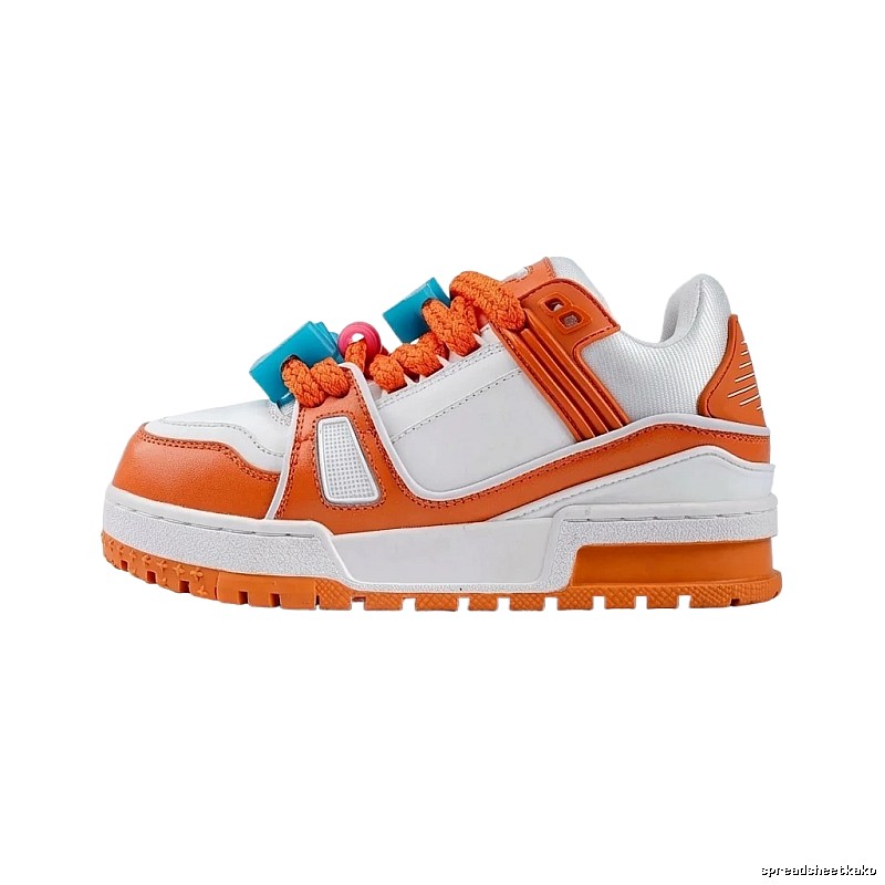Louis Vuitton orange and white color - blocking sports shoes