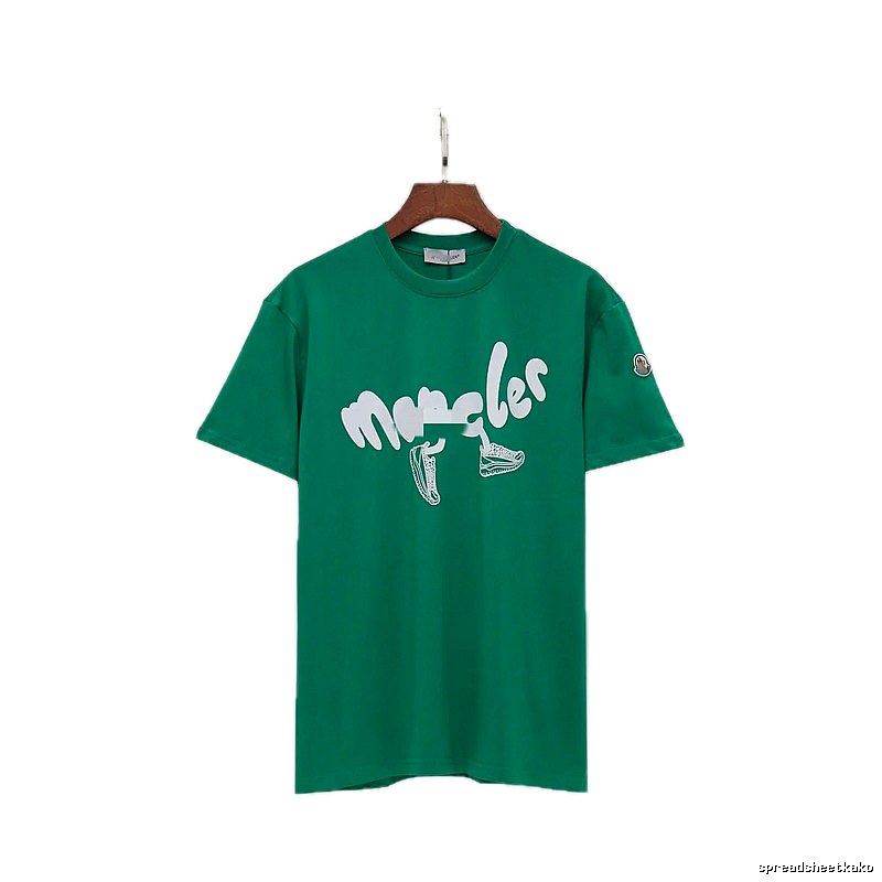 Moncler Graffiti Casual Style Green Short-sleeve T-shirt