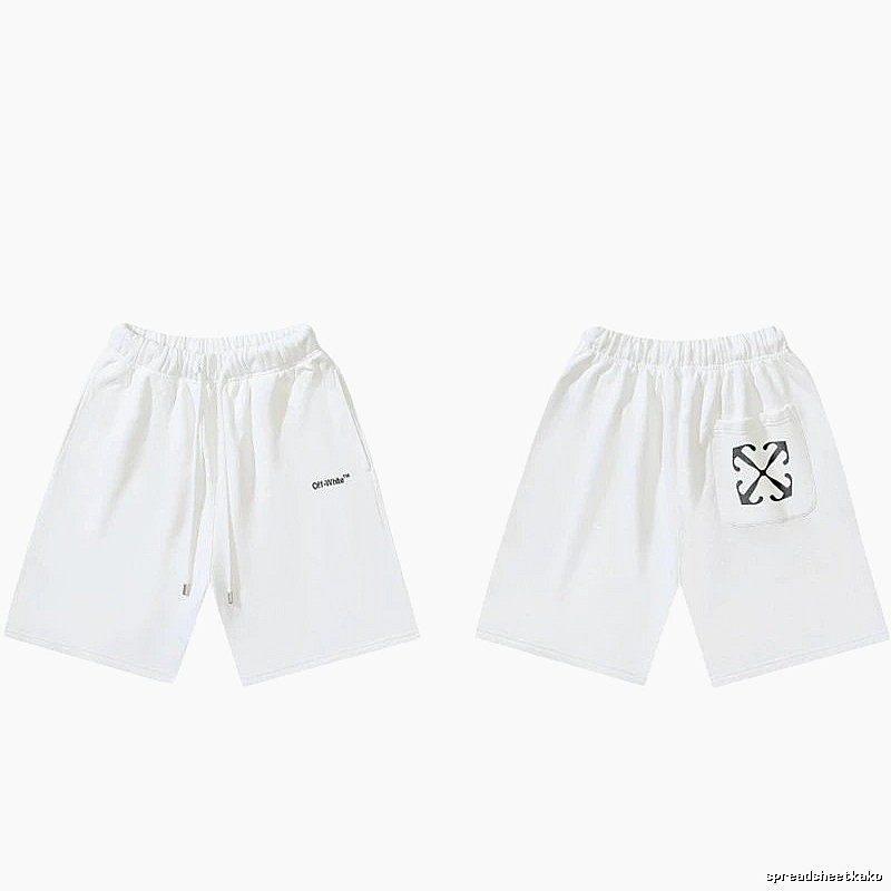 Off-White minimalist style white shorts