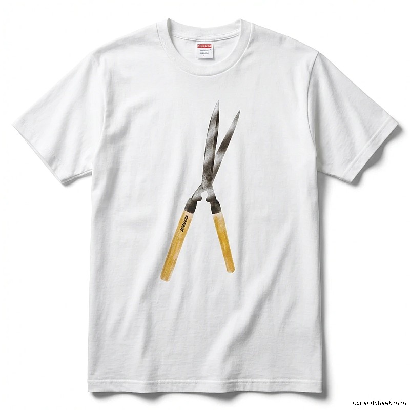 Supreme Scissors Print White T-shirt