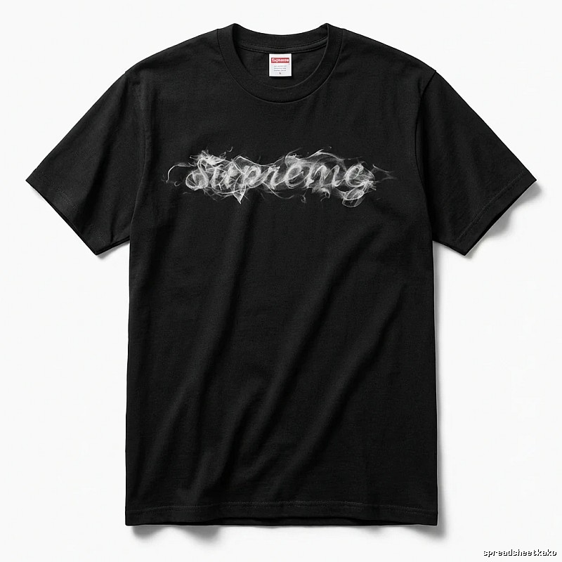 Supreme Smoke Style Black T-shirt
