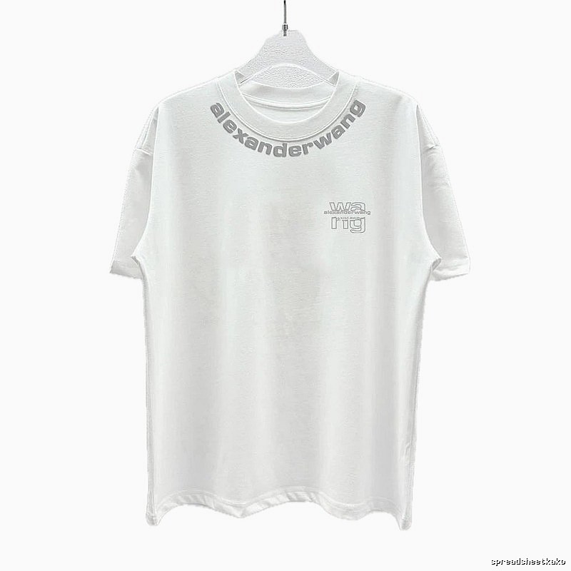 Alexander Wang Printed Street Style White T-Shirt