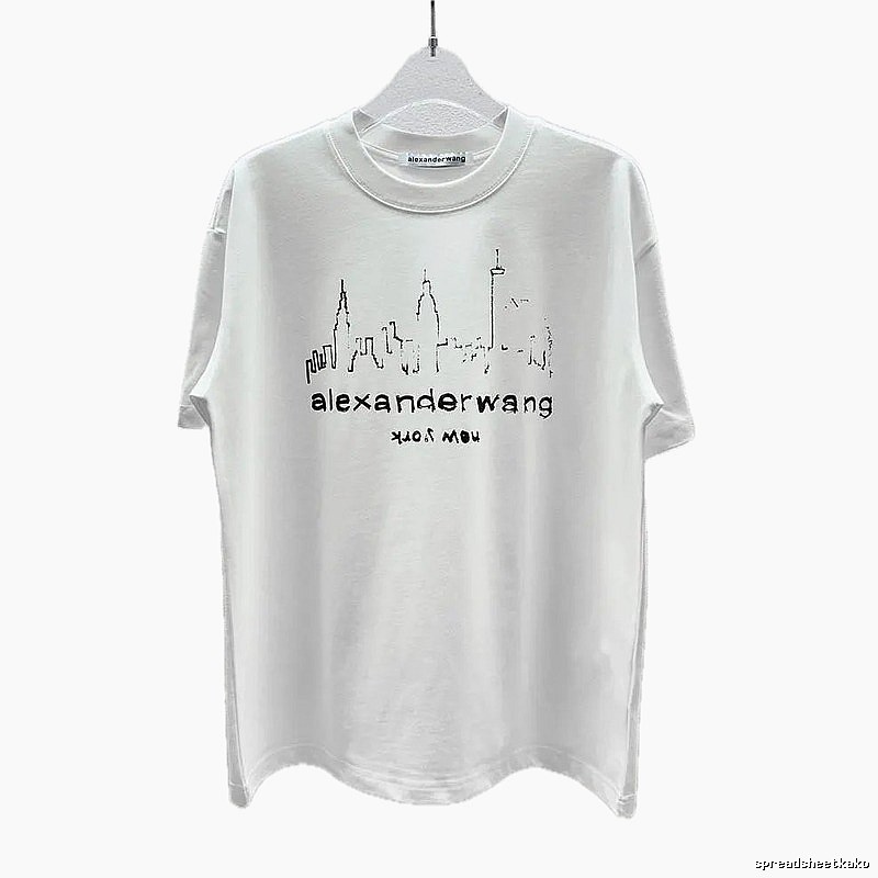 Alexander Wang Skyline Street Style White T-Shirt