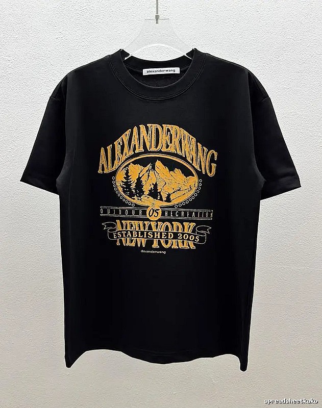 Alexander Wang Vintage-style Printed Black T-Shirt
