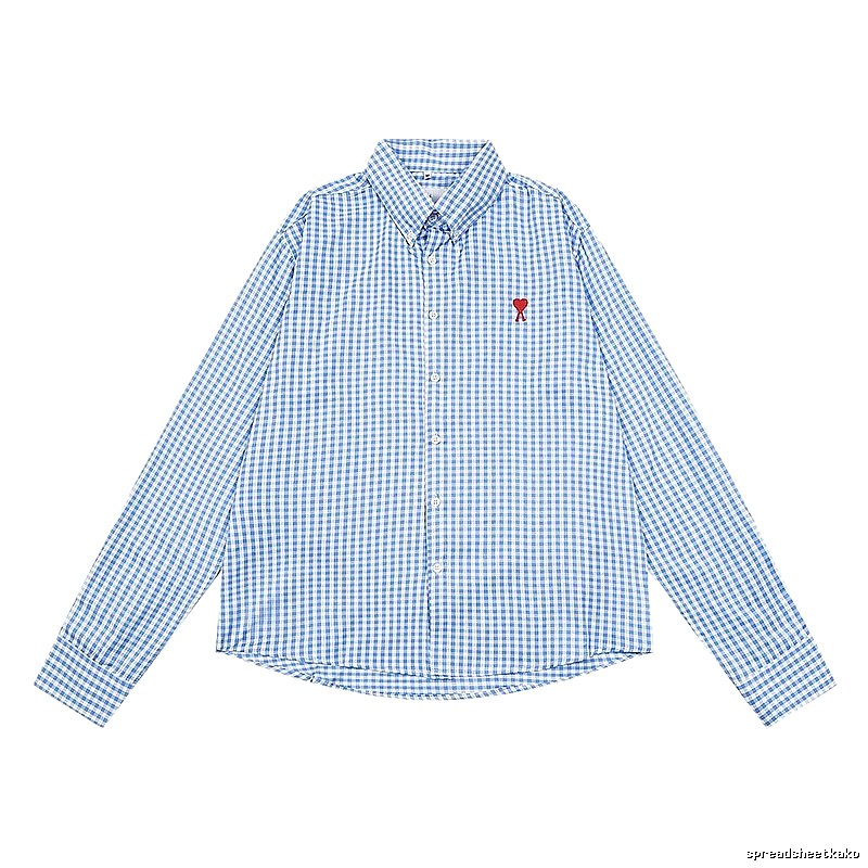 AMI Love Blue Checkered Shirt