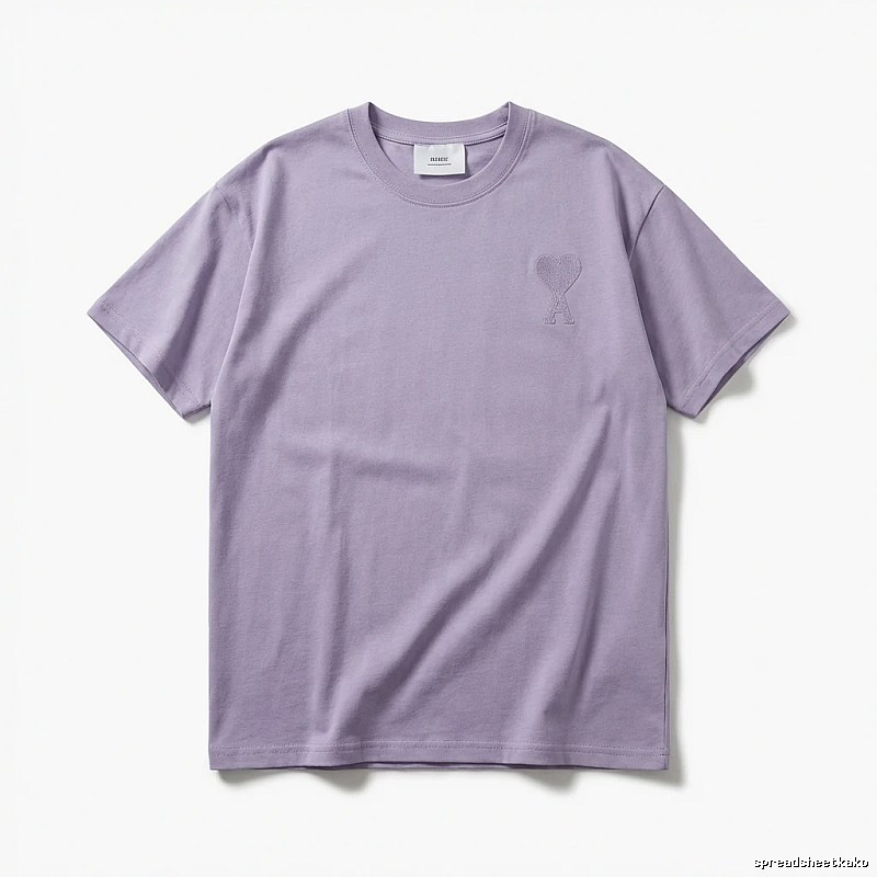 AMI Love Minimalist Style Light Purple T-shirt