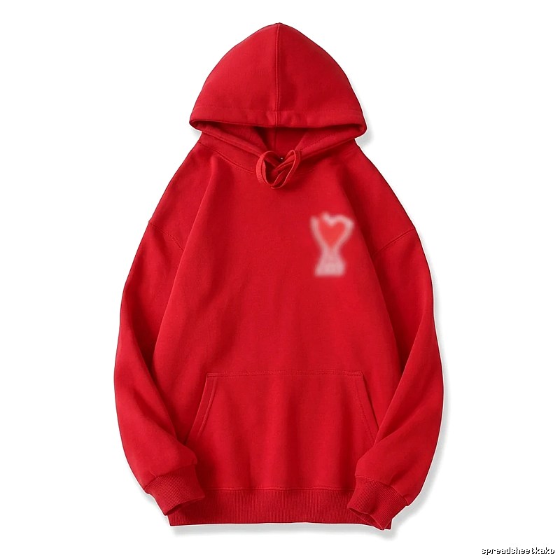 AMI Love Series Red Trendy Brand Hoodie