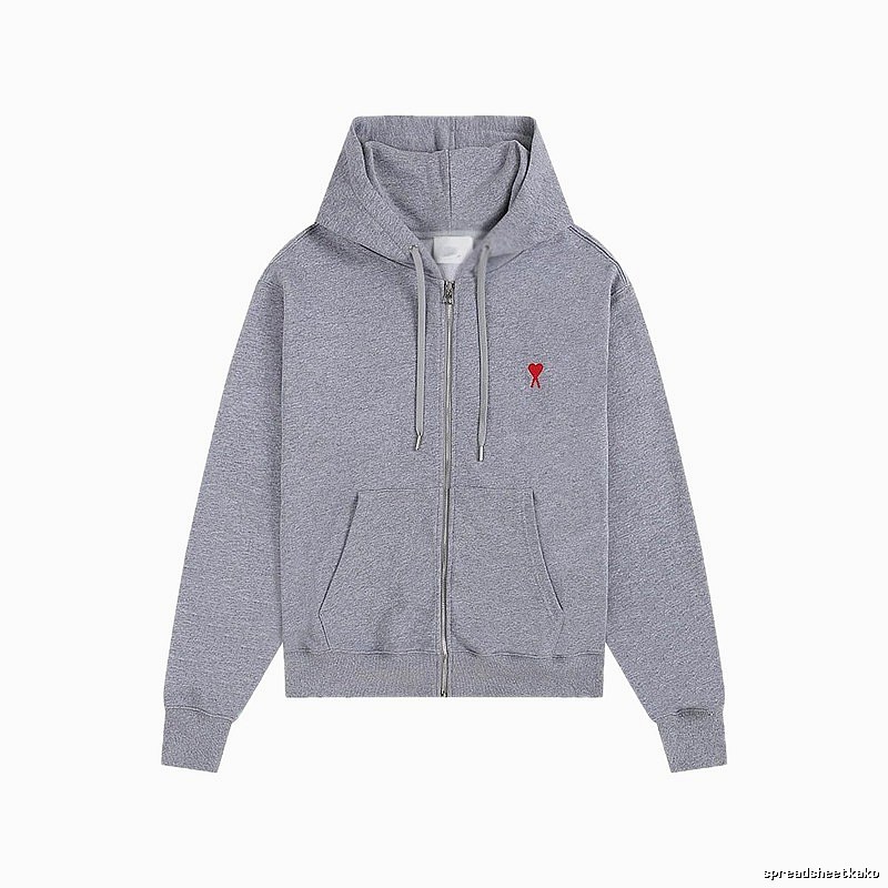 Ami Love Series Trendy Brand Grey Hoodie