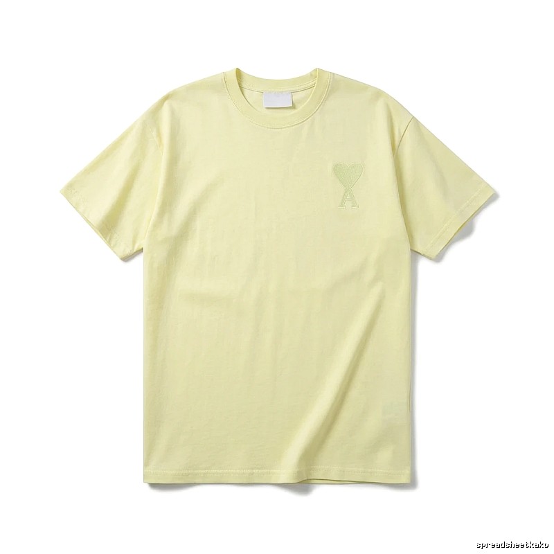AMI Love Simple Style Yellow T-shirt