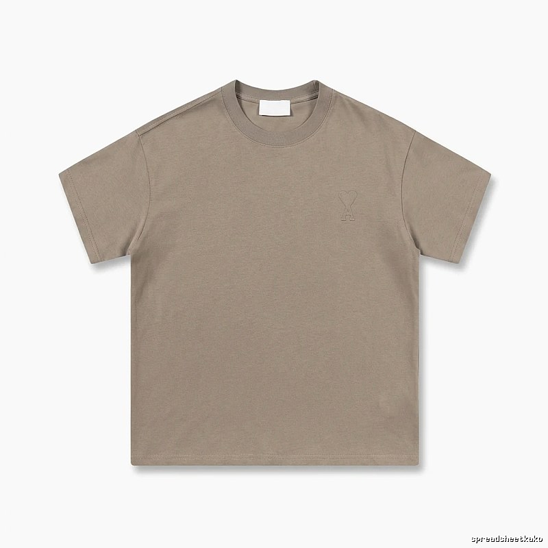 AMI minimalist style khaki T-shirt