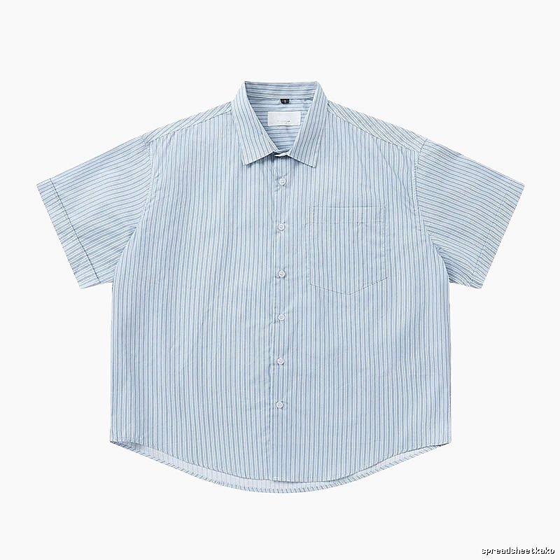 AMI striped minimalist style blue shirt