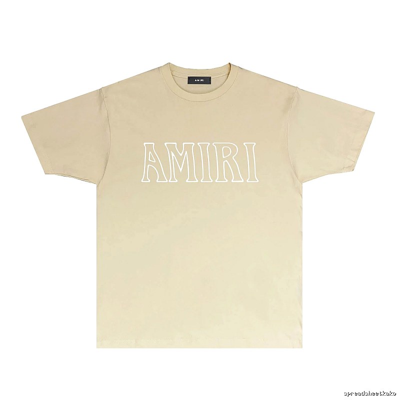 AMIRI Basic Style Simple Beige T-shirt