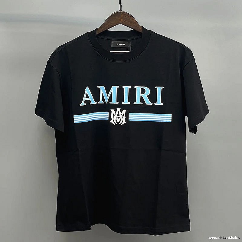 Amiri Black Blue Records Graphic T-Shirt Clean Finish