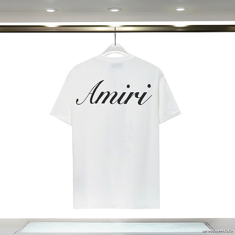 Amiri Easy Match Graphic T-shirt White Blue Amiri for Leisure Wear