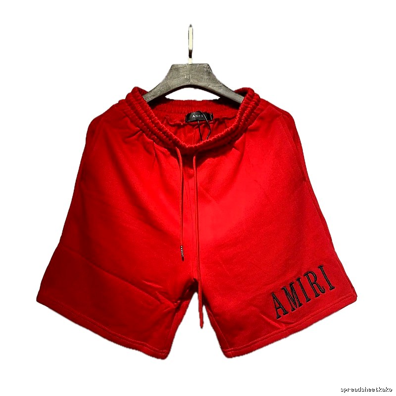 AMIRI Embroidered Street Style Red Casual Shorts