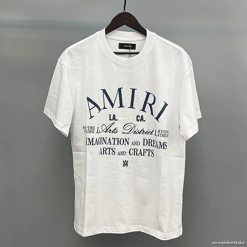 Amiri Letter Graphic White Records Graphic T-Shirt Weekend Wear