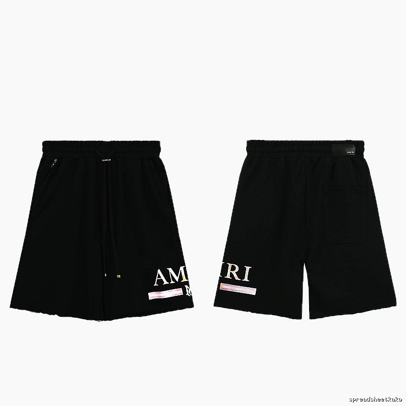 AMIRI Letter Print Street Style Black Shorts