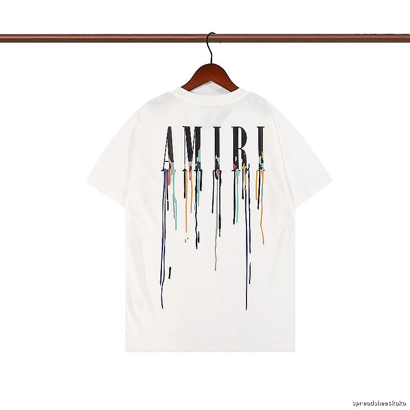 Amiri Patterned Graphic T-shirt White Blue Amiri with Polished Detail