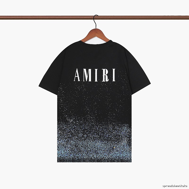 Amiri Premium Style Graphic T-shirt White Blue Amiri for Resort Outfits