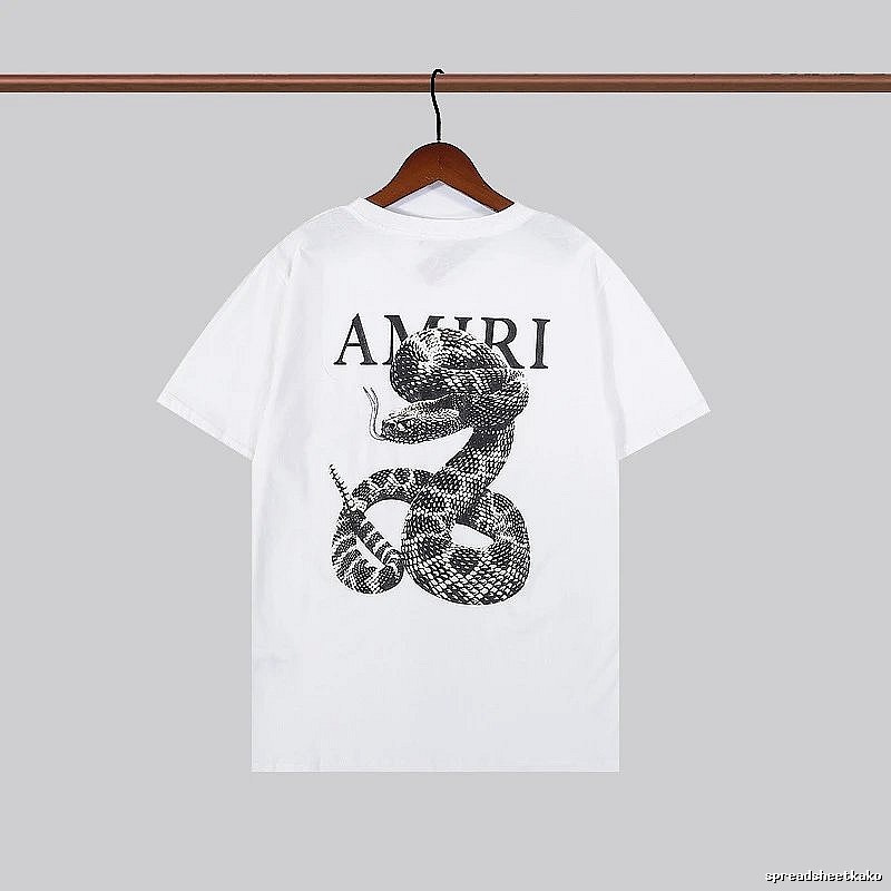 Amiri Resort Graphic T-shirt White Blue Amiri for Travel Looks