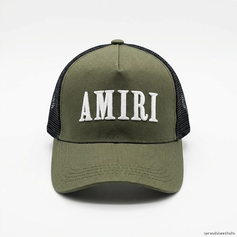 AMIRI Retro Style Olive Green Hat