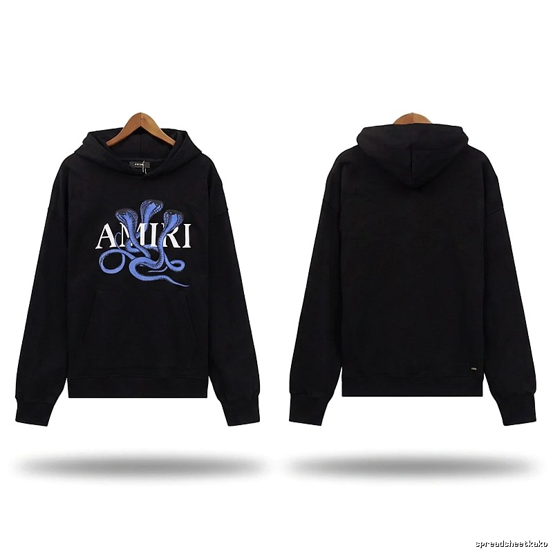 AMIRI Snake Pattern Trendy and Cool Black Sweatshirt