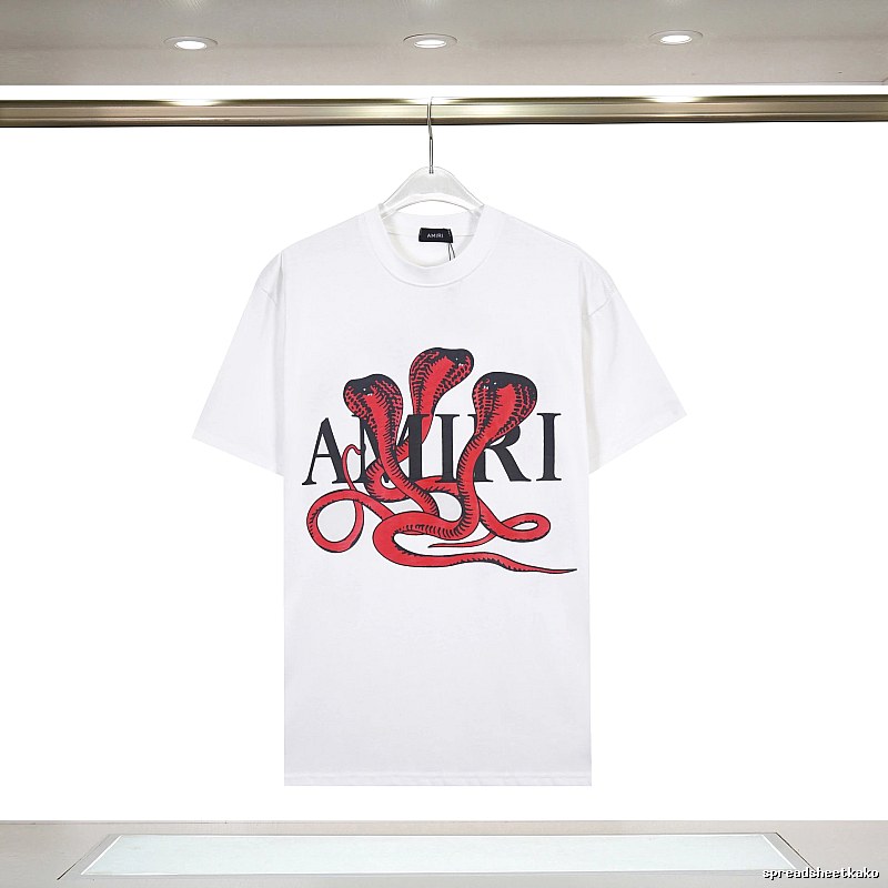 Amiri Travel Graphic T-shirt White Blue Amiri with Modern Look