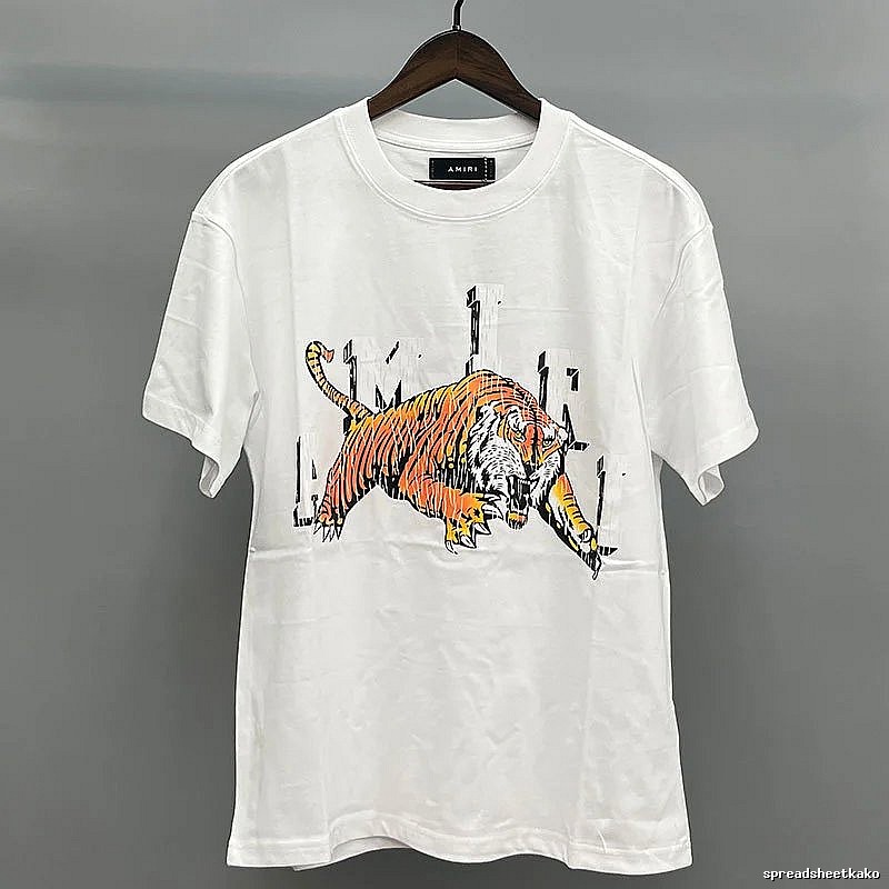 Amiri White Records Graphic T-Shirt Modern Fit