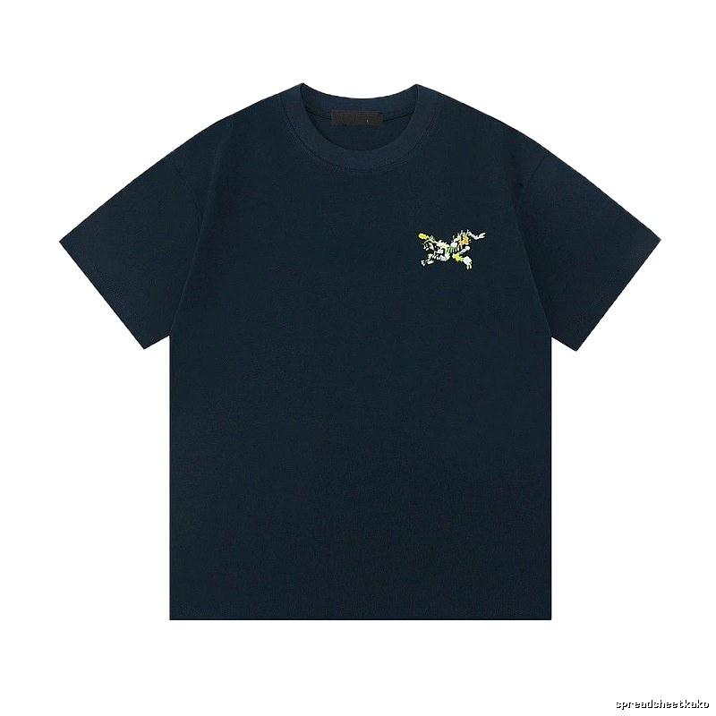 Arc'teryx Floral Embroidered Outdoor Style Navy T-Shirt