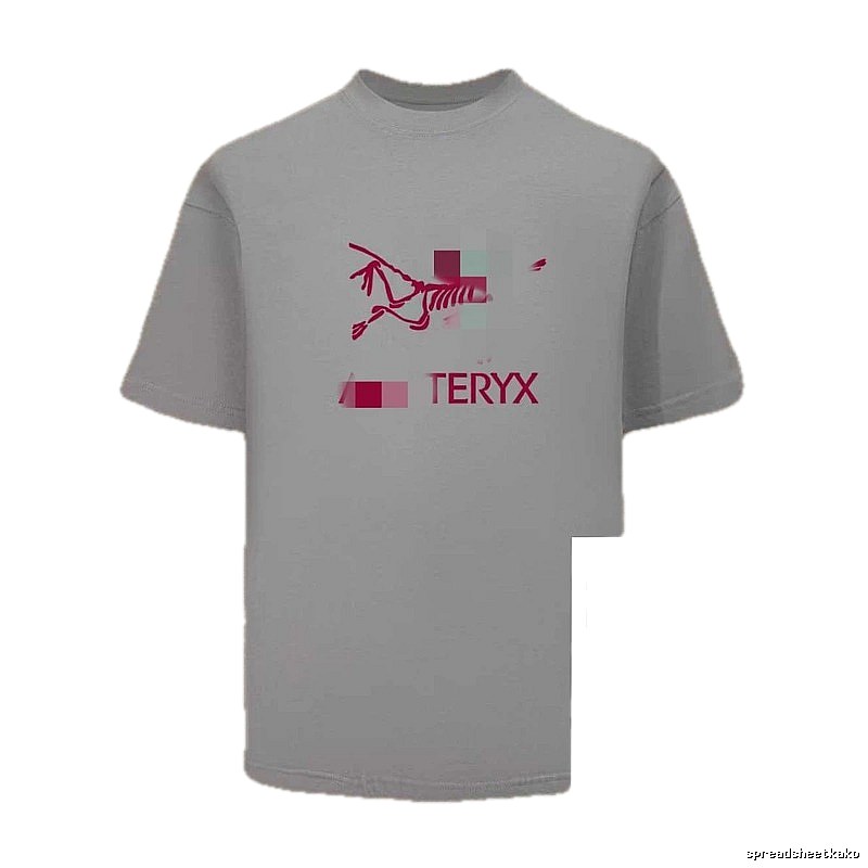 Arc'teryx Skull Print Trendy Cool Light Grey Short Sleeve T-Shirt