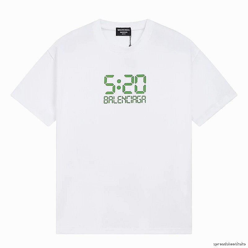 Balenciaga 5:20 Printed Trendy White T-Shirt