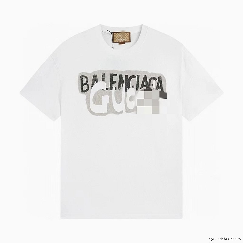 Balenciaga Co-branded Graffiti-style White T-Shirt