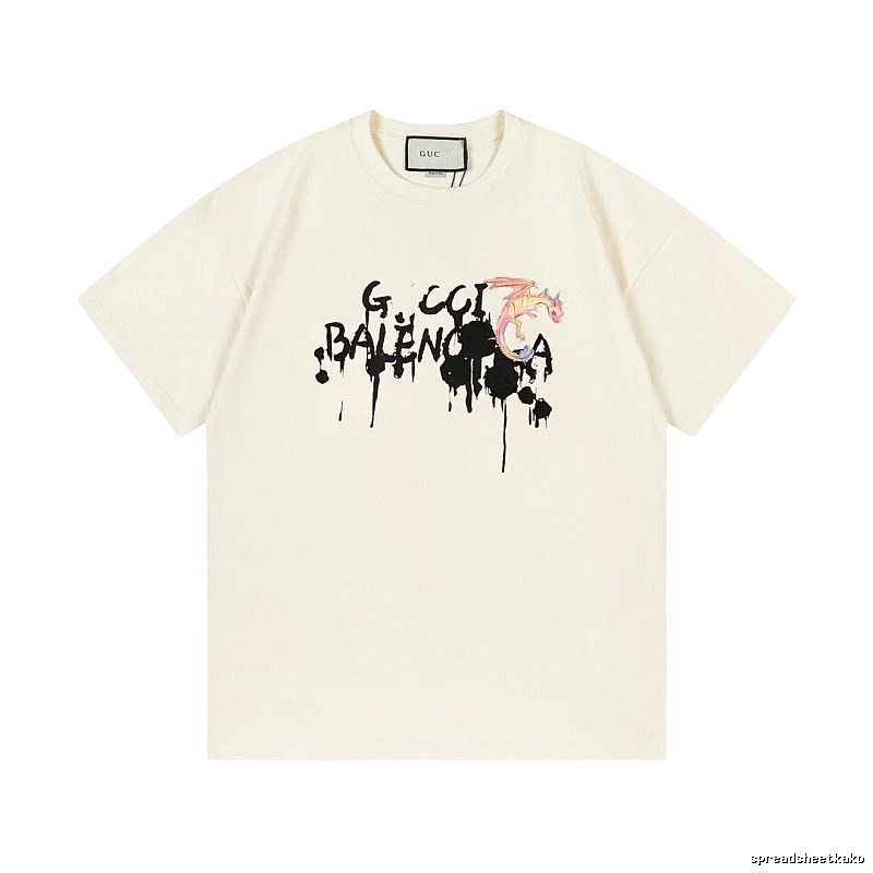 Balenciaga Graffiti Collaboration Street Style Off-White T-Shirt