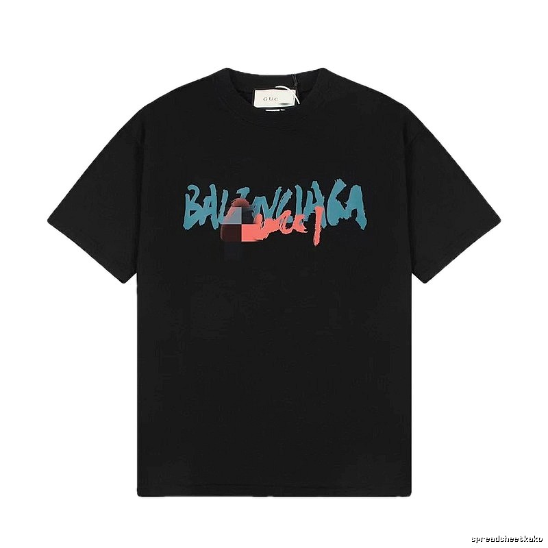 Balenciaga Graffiti Street Style Black T-Shirt