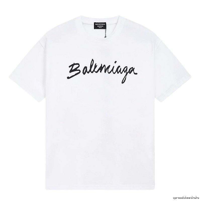 Balenciaga Handwritten Signature Casual White T-shirt