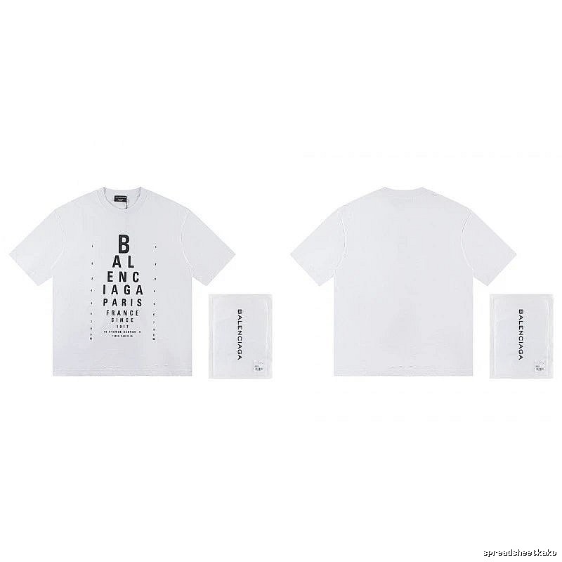 Balenciaga Letter Print Street Style White T-Shirt