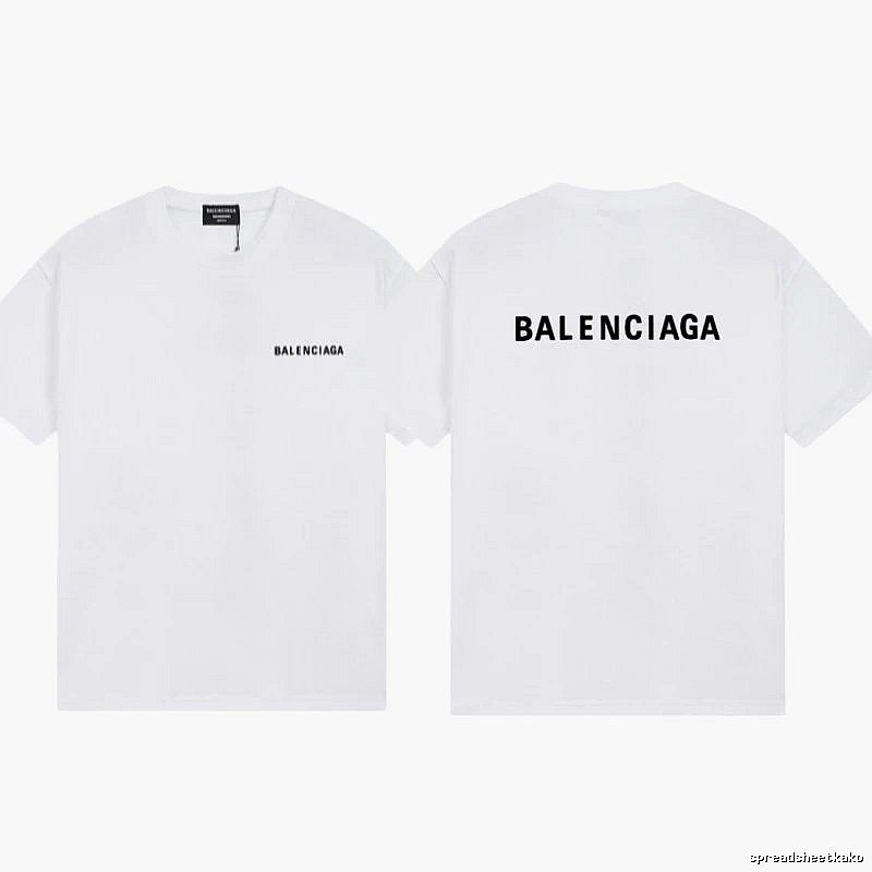 Balenciaga Letter Print Street Style White T-Shirt
