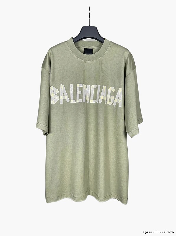 Balenciaga letter-style olive green T-shirt