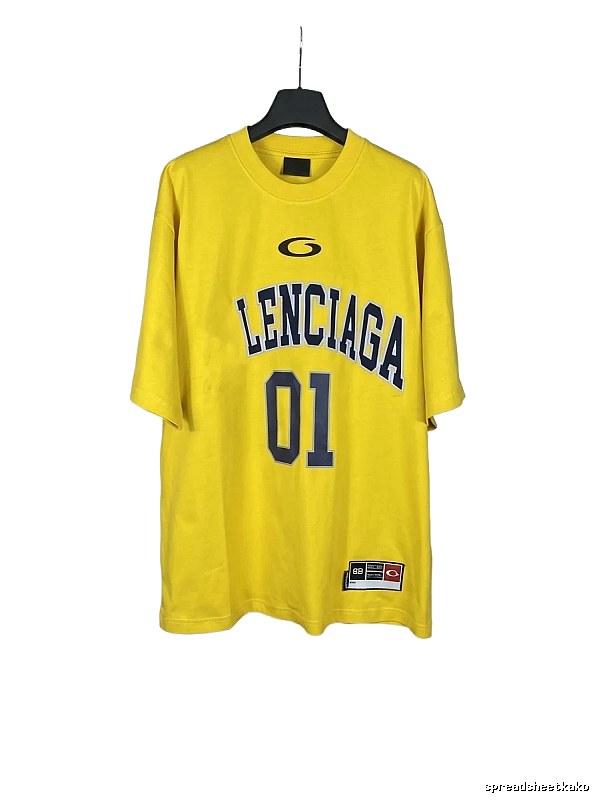 Balenciaga letter-style yellow T-shirt