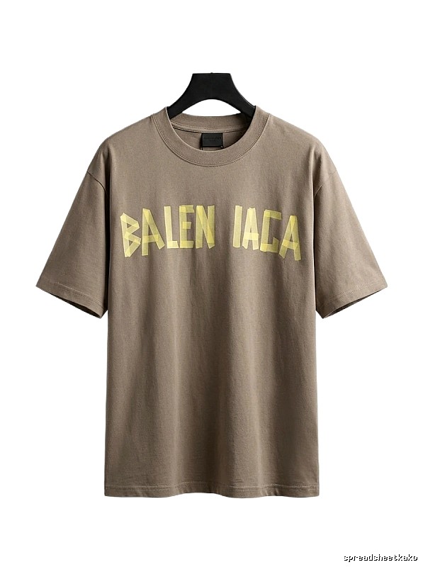 Balenciaga letter trendy brand khaki T-shirt