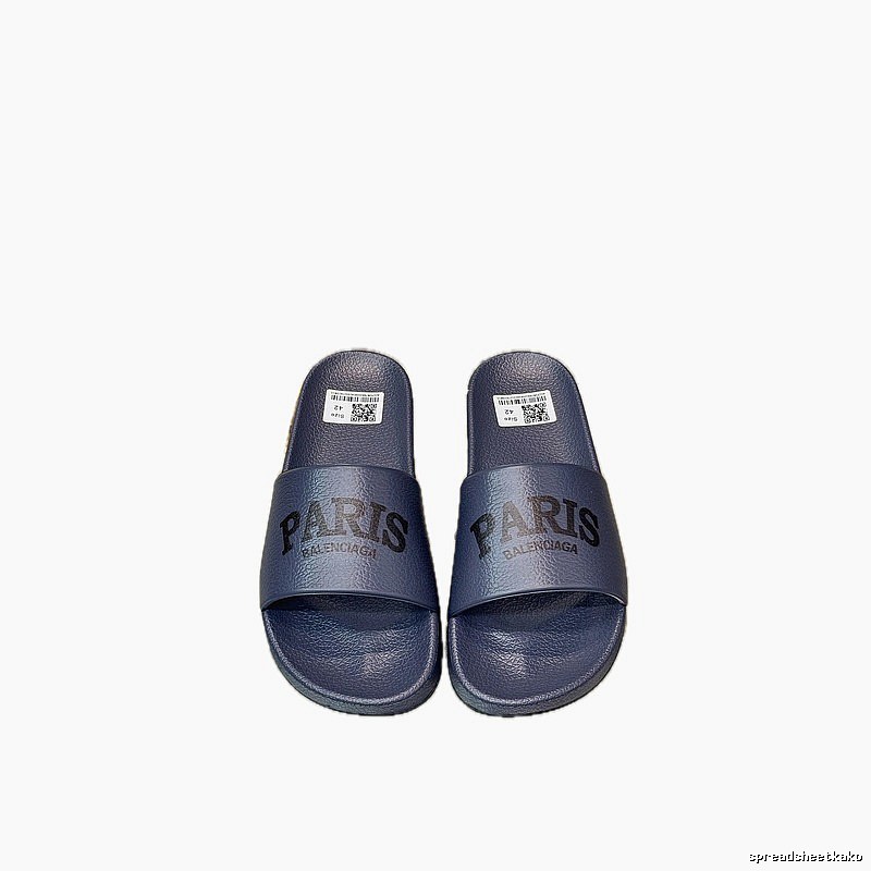 Balenciaga Paris Casual Style Navy Blue Slide Sandals